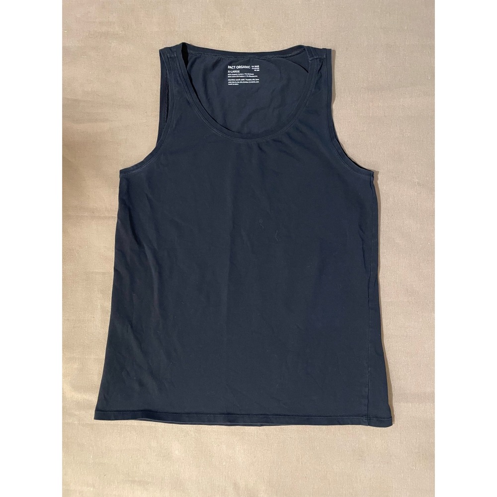 Pact Organic Cotton Tank XL Black Minimalist Capsule Casual Relaxed Loungewear